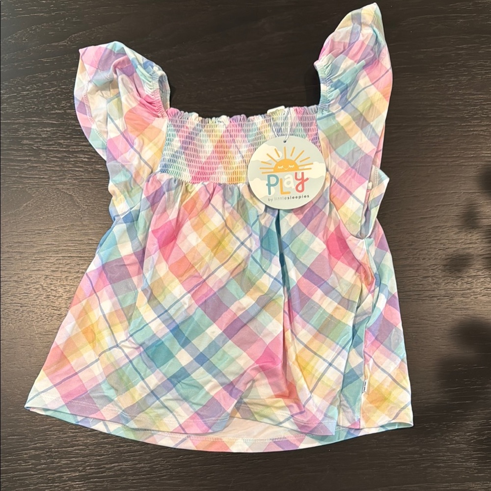 Little sleepies Kids Rainbow Plaid Top